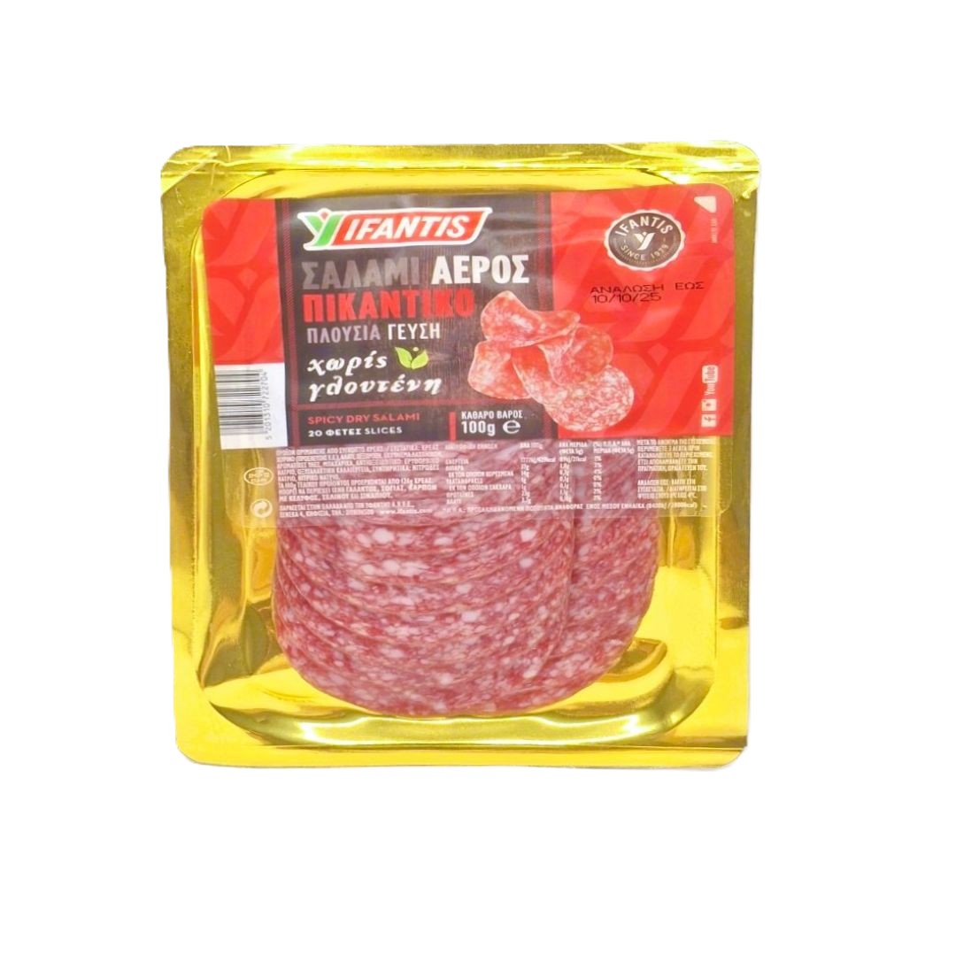 10-004613 IFANTIS SPICY DRY SALAMI 100g - Image 1