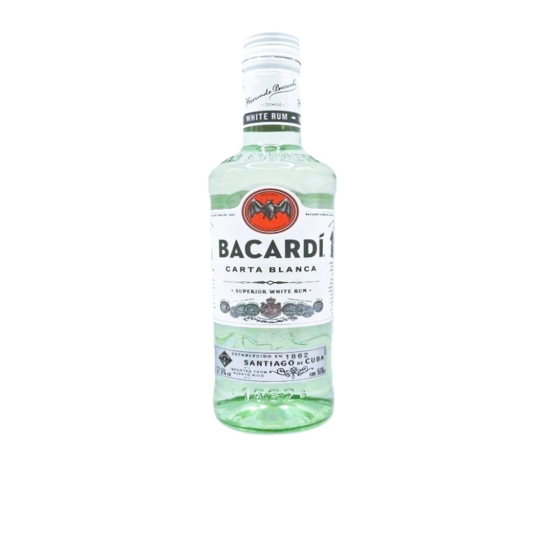 11-000545 BACARDI CARTA BLANCA RUM 37.5% VOL 500ml - Image 1