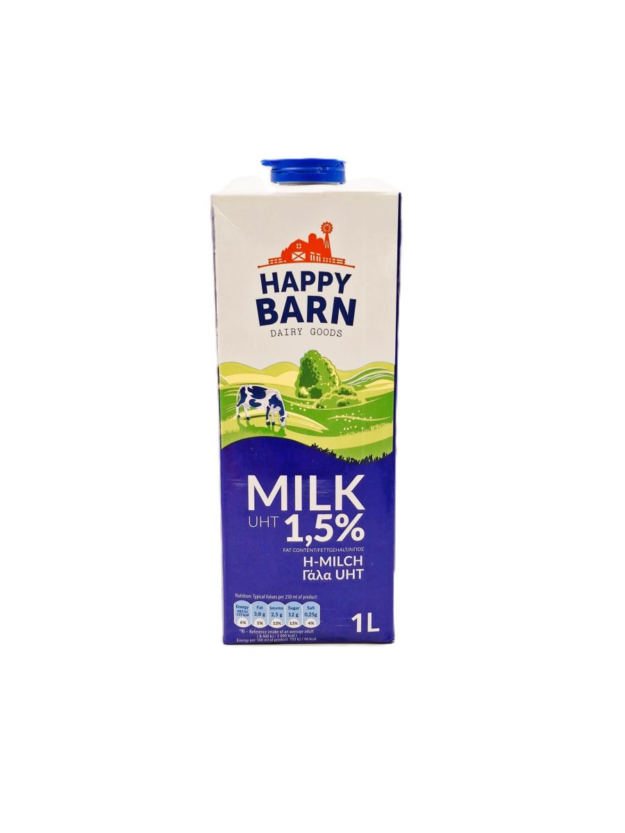 HAPPY BARN ΜΠΛΕ HAPPY BARN MILK 1.5% 1L - Image 1