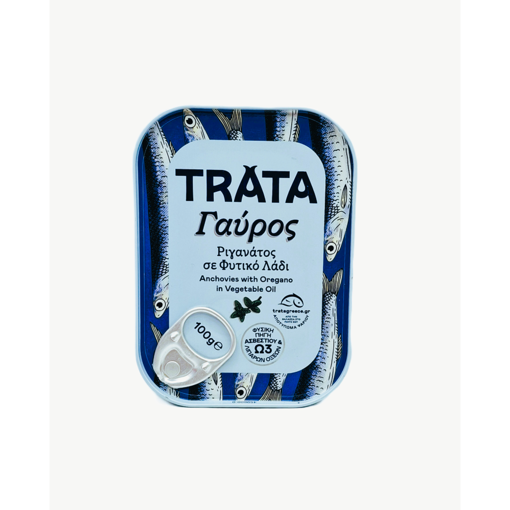 10-006358-1000 TRATA ANCHOVIES WITH OREGANO&VEGETABLE OIL 100g - Image 1