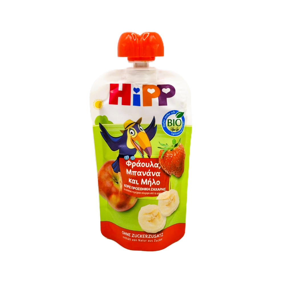 10-006730-1000 HIPP BIO SQEEZE STRAWBERRY,BANANA,APPLE 100g - Image 1