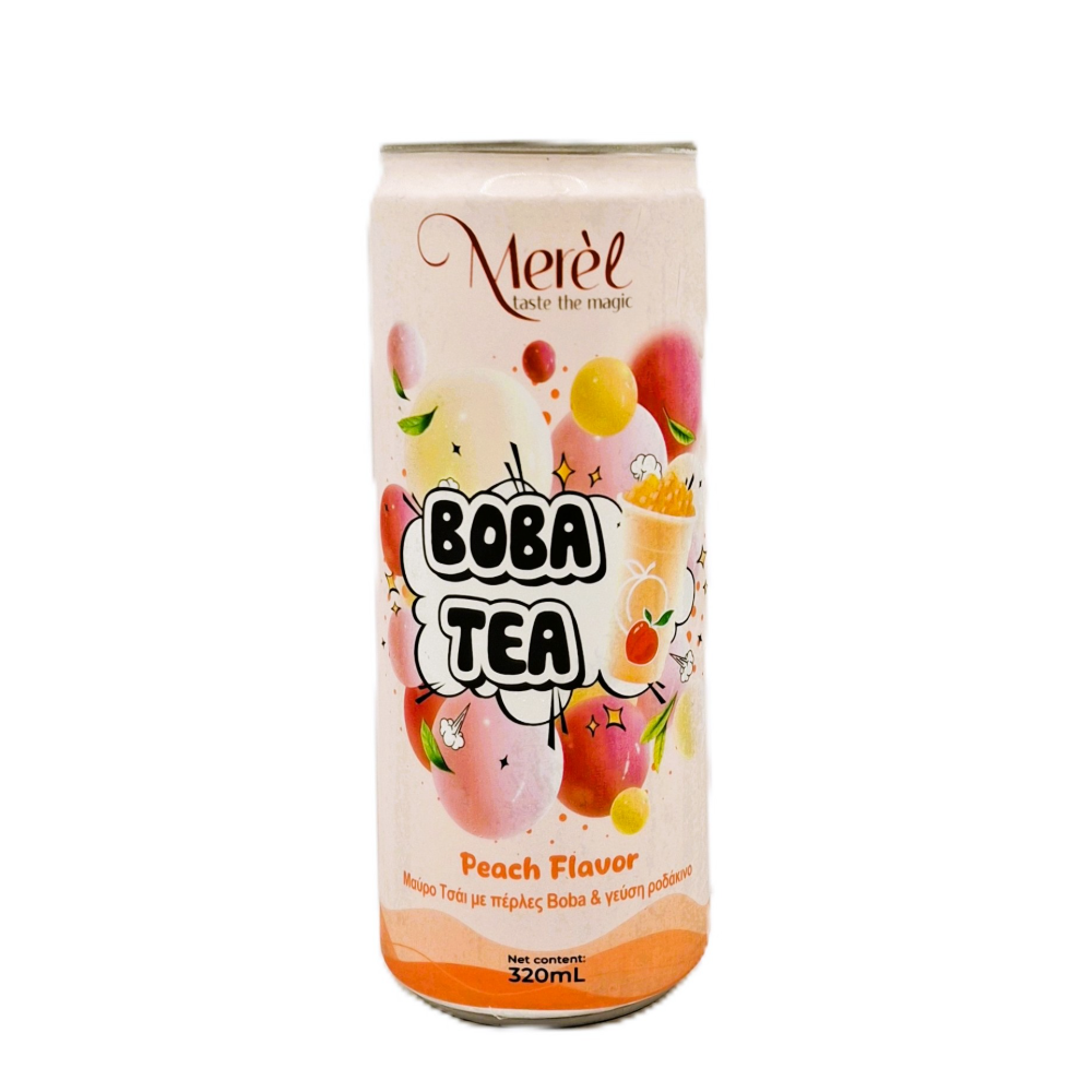 11-002752-1000 MEREL BOBA TEA PEACH FLAVOR 320ml - Image 1